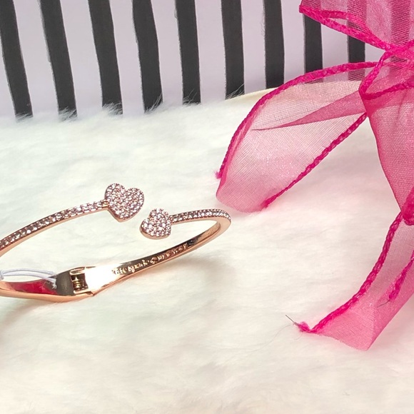 NWT KATE SPADE ♠️ YOURS TRULY OPEN HINGE PAVE CUFF - Picture 4 of 7